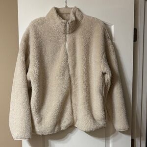 PINK Victoria's Secret Cream Sherpa Zip-Up